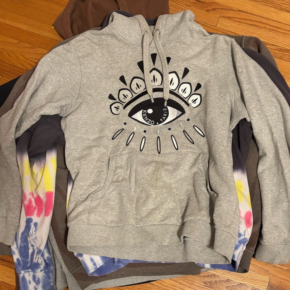 Kenzo Gray Eye Design Hoodie